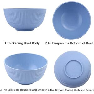 PUPOPIK Cereal Bowls Unbreakable 24 OZ, Plastic Bowls Reusable Light Weight Bowl, Microwave and Dishwasher Safe BPA Free Cereal Bowls heat Straw Bowl for Serving Soup and Salad (Mutil Color-Set of 4)