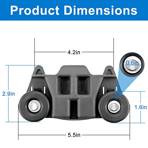 Upgrade 5pcs W10195416 W10195416V Dishwasher Wheels Lower Rack Replacement (Stainless Steel Screws) by Cobectal