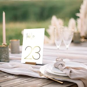 Gorgeous Gold Wedding Table Numbers - Modern Double Sided Lettering with Head Table Card - 4 x 6 inches and Numbered 1-30 - Perfect for Weddings and Events