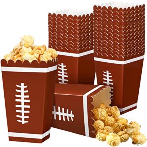 24 pcs football/basketball/softball/volleyball party popcorn boxes popcorn bags buckets container holder sport party favors for sport party supplies decorations (football)