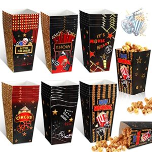 36 pcs movie night popcorn boxes popcorn buckets 6 inch popcorn bowl popcorn cups popcorn containers movie night party favor treat boxes for theater candy birthday cinema carnival circus supplies