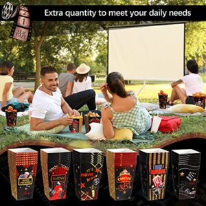 36 Pcs Movie Night Popcorn Boxes Popcorn Buckets 6 Inch Popcorn Bowl Popcorn Cups Popcorn Containers Movie Night Party Favor Treat Boxes for Theater Candy Birthday Cinema Carnival Circus Supplies