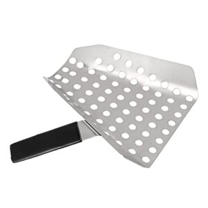 popcorn scoop, stainless steel fries scooper with holes, a must have accessory for shops, movie theaters, picnics and popcorn machines scenarios
