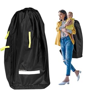 stroller travel bag for airplane gate check – protective airport approved baggage gate check storage sack for traveling with standard or double stroller – easy carrying with padded backpack straps