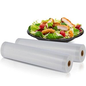 NutriChef Vacuum Sealer Bags 8x50 Rolls 2 pack for Food Saver, Seal a Meal, NutriChef, Heavy Duty & Two 8" X10' 4 mil Commercial Grade Vacuum Sealer Food Storage Rolls, Clear