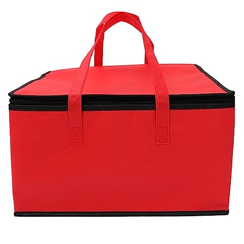 Luxshiny Towel Rack Insulated Reusable Grocery Bag Thermal Delivery Bag Insulated Pizza Shopping Tote Food Delivery Cooler Bags Hot and Cold Delivery Tote for Camping Catering Red Groceries