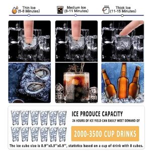Commercial Ice Maker Machine 400lbs/24H with 300Lbs Large Storage Bin, Industrial Ice Machine with SECOP Compressor,ETL Approval, Scoops Hose Included,Perfect for Bar Restaurant,110V