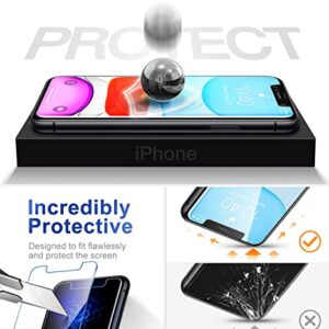 CANSHN 3 Pack Screen Protector for iPhone XR and iPhone 11 Tempered Glass with Easy Installation Frame - Anti-Scratch - Case Friendly - HD Clear Film for iPhone XR/11 6.1 Inch