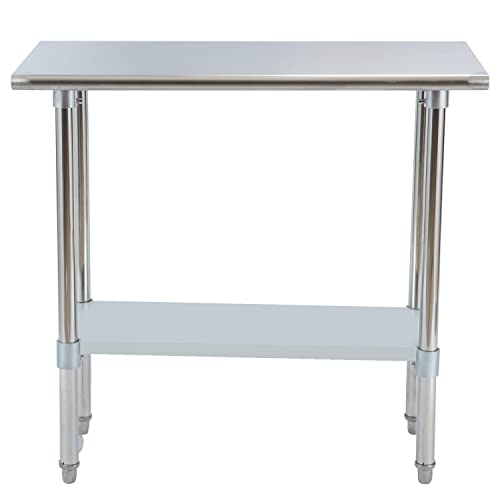 Stainless Steel Work Table w/ Undershelf ,36" x 24" inch Commercial Kitchen Work & Prep Table for for Restaurant, Home and Hotel.