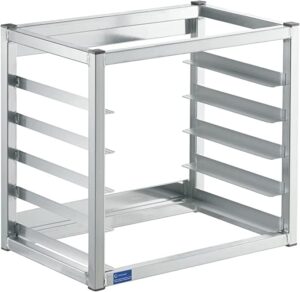 express kitchquip aluminum wall mounted sheet bun pan rack holds 5 pans 21″ x 13″ x 18″ - nsf certified
