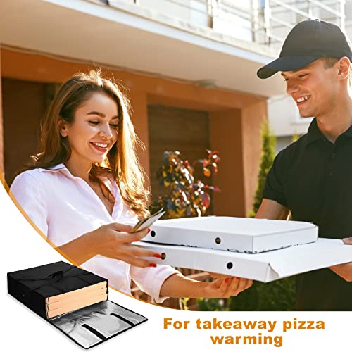 3 Pcs Pizza Carrier Insulated Bags Pizza Delivery Bag Black Pizza Warmer Bag Thermal Food Delivery Bag Large Pizza Hot Bag for Delivery, 20 x 20 x 5 Inches