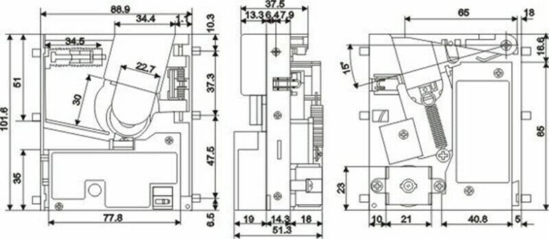 MOOKEENONE Vending Machine Coin Acceptor TW-850 Top Entry Multi Coin Acceptor Coins Selector Mech