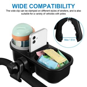 Accmor 3 in 1 Stroller Tray Stroller Cup Holder Snack Tray, Non-Slip Grip Clip Stroller Tray for Uppababy Strollers, Universal Stroller Tray Accessory Fits Almost All Strollers,Grey