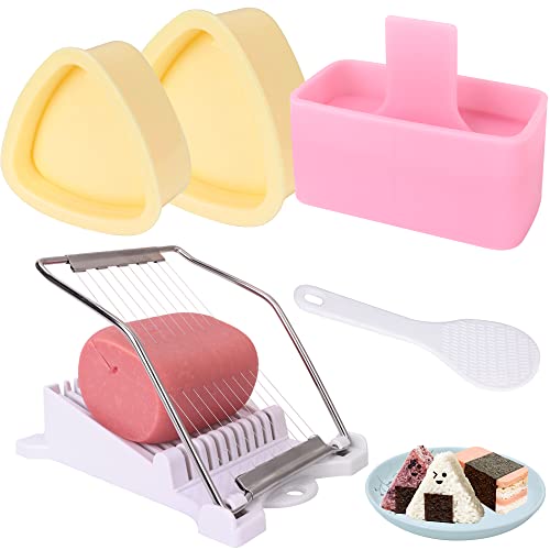 UERIAJIL Musubi Mold, Musubi Maker Press,Onigiri Mold, Non-Stick Luncheon Meat Slicer,Sushi Making Set for Delicious and Professional Results