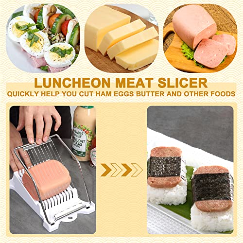 UERIAJIL Musubi Mold, Musubi Maker Press,Onigiri Mold, Non-Stick Luncheon Meat Slicer,Sushi Making Set for Delicious and Professional Results