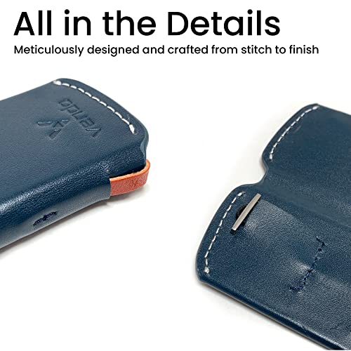 Vendo Key Cover I Premium Leather Key Holder | Woven Fabric Key Case I Minimalist Bifold Design I Portable Water-Resistance I Super Slim Design I Magnetic Closure I Hook Up to 8 Keys & Car Key