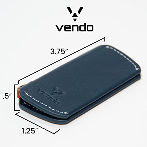 Vendo Key Cover I Premium Leather Key Holder | Woven Fabric Key Case I Minimalist Bifold Design I Portable Water-Resistance I Super Slim Design I Magnetic Closure I Hook Up to 8 Keys & Car Key