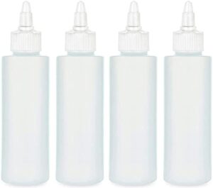 brightfrom condiment squeeze bottles, 4 oz empty squirt bottle with twist top cap, leak proof - great for ketchup, mustard, syrup, sauces, dressing, oil, arts and crafts, bpa free plastic - 4 pack