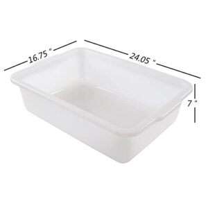 Zopnny Pack of 4 Plastic Plastic Bus Tub, Large Commercial Utility Bus Boxes Set, 35 L, White