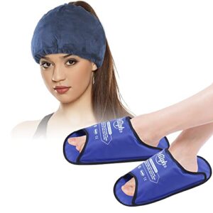 Hilph Bundle of 2 Pack Ice Slippers + Ice Cap for Chemotherapy