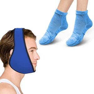 Hilph Bundle of Jaw Ice Pack with 4 Nylon Gel Pack + 2 Foot Ice Pack Socks