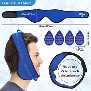 Hilph Bundle of Jaw Ice Pack with 4 Nylon Gel Pack + 2 Foot Ice Pack Socks