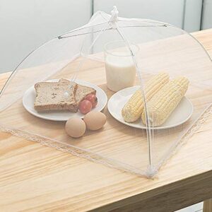 14"x14" Pop-Up Food Mesh Cover Umbrella Food Nets Screen,Reusable and Collapsible Outdoor Food Tents Protector for Parties Picnic BBQ (3 Pack)