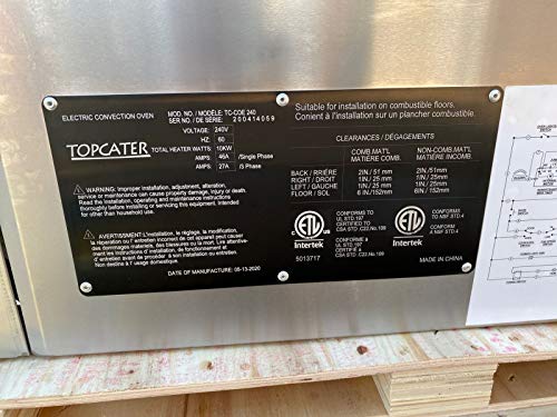 Commercial Convection Oven, 240V Single Phase, 20,000Watt, Double Deck, 4 Caster Wheel, Restaurant Kitchen Bakery