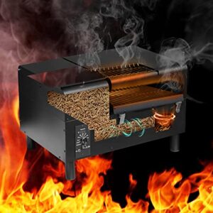 ORALNER Portable Pellet Smoker Grill, 8 in 1 Tabletop Outdoor BBQ Grilling Stove for Tailgating RV Travel Camping Apartment Cooking, Small Wood Pellet Meat Smokers w/LED Screen, Temperature Probe