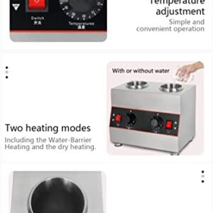 ANSNAL Commercial Electric Sauce Warmer Heater(4 grids), Countertop Food Sauce Dispenser, Warmer Cheese Dispenser for Heater Hot Fudge Cheese Caramel Jam Sauce, 30-85℃ Adjustable