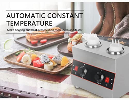 ANSNAL Commercial Electric Sauce Warmer Heater(4 grids), Countertop Food Sauce Dispenser, Warmer Cheese Dispenser for Heater Hot Fudge Cheese Caramel Jam Sauce, 30-85℃ Adjustable