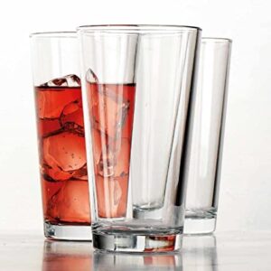 Glaver's Drinking Glasses Set of 6 Highball Glass Cups 15.7 Oz Premium, Sleek, Collins Cooler Glassware. For your Bara, Water, Beer, Juice, Iced Tea, and Cocktails. Dishwasher Safe.