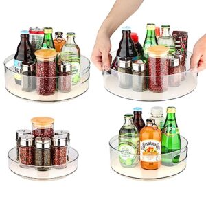 lazy susan organizer,turntable plastic spinner for condiments & kitchen pantry fridge,spice spinner,bathroom cabinets
