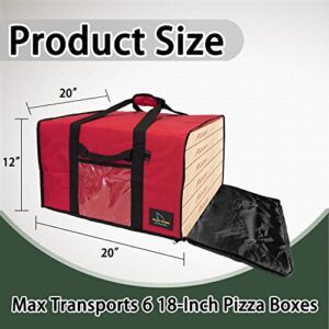 OujiuShark Insulated Pizza Delivery Bag, 20 by 20 by 12 inch, Thickening Food Wramer Bag for Commercial Personal (Red)