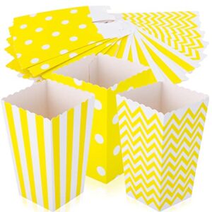 nuobesty 48pcs popcorn boxes paper popcorn buckets mini cardboard candy container gold foil chevron striped treat boxes for popcorn machine accessories birthday theater party favors