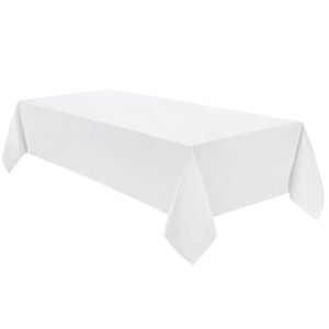 VidaFete 60*102inch Rectangle Tablecloth Polyester Table Cloth，Stain Resistant and Wrinkle Polyester Dining Table Cover for Kitchen Dinning Party Wedding Rectangular Tabletop Buffet Decoration(White)