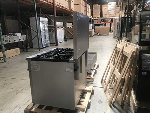 Commercial Range&Oven 36" Width, 6 Burners, Natural Gas and Propane, NSF/ETL Certified, Thermostat, Stainless Steel Galvanized and Cast iron Grate For Restaurant Heavy Duty, 211000 BTU