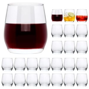 cadamada wine glasses,12oz stemless wine glass,for red or white wine,high-end banquet, party, bar, wedding, gift (24 pcs)