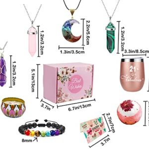 21st Birthday Gifts for Her, Unique 21 Years Old Crystal Gifts Basket Decorations for Women, Friends, Younger Sister, Daughters, BFF, Granddaughters, Bath Sets Spa Gift for 21st Girls