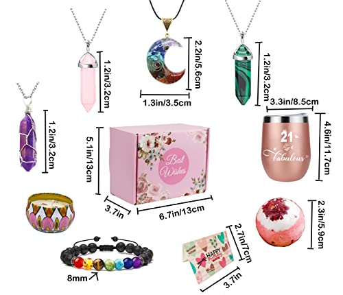 21st Birthday Gifts for Her, Unique 21 Years Old Crystal Gifts Basket Decorations for Women, Friends, Younger Sister, Daughters, BFF, Granddaughters, Bath Sets Spa Gift for 21st Girls