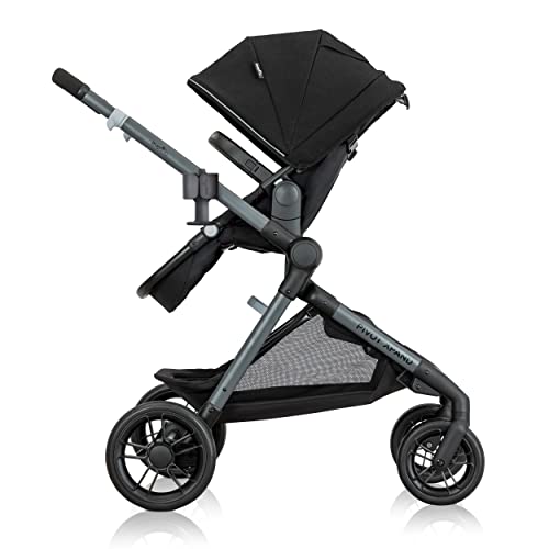 Evenflo Pivot Xpand Modular Travel System with LiteMax Infant Car Seat with Anti-Rebound Bar (Ayrshire Black)