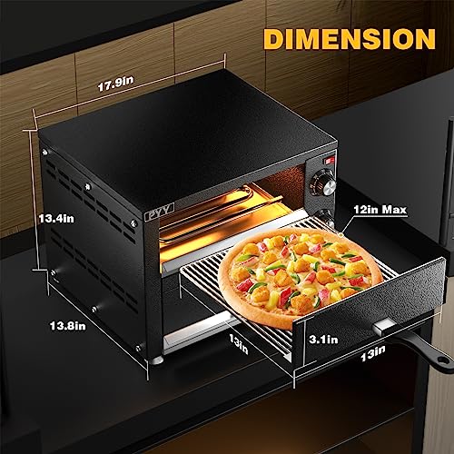 Countertop Pizza Oven Electric Indoor Pizza Oven Commercial PYY Stainless Steel 2-Layers Pizza Cooker with Timer for Home Restaurant