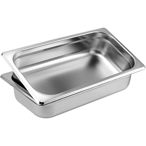 SOUJAP Steam Pan 1/3 Size x 2.5 Inch Deep, 8 Pack Stainless Steel Anti-Jamming Food Cooking Pan, Steam Table Pan, Hotel Pan for Buffet, Restaurants, Catering Supplies