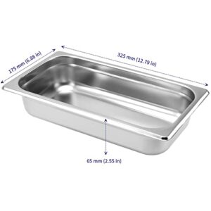 SOUJAP Steam Pan 1/3 Size x 2.5 Inch Deep, 8 Pack Stainless Steel Anti-Jamming Food Cooking Pan, Steam Table Pan, Hotel Pan for Buffet, Restaurants, Catering Supplies