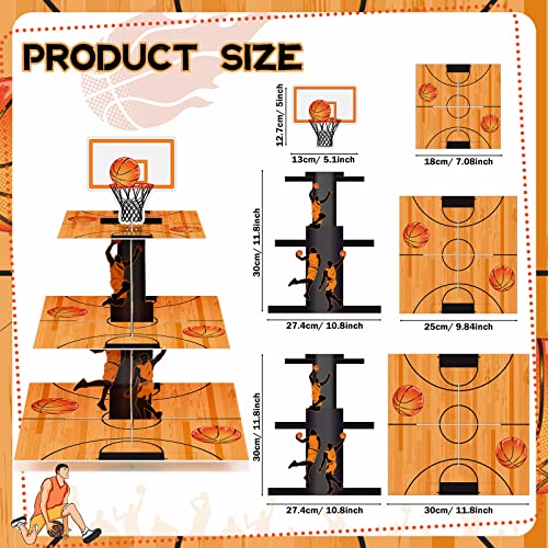 3 Tier Basketball Party Decorations Cupcake Stand Basketball Theme Party Favors Cupcake Holder Basketball Sports Theme Cupcake Holder for Teenagers Basketball Sports Birthday Party Supplies Decor