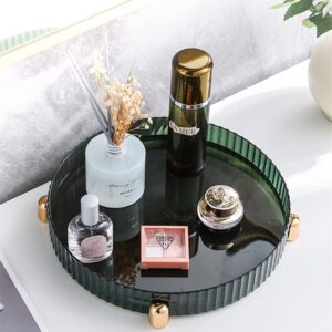 CESTATIVO Makeup Perfume Organizer, 360 Degree Rotating Lazy Susan, Bathroom Vanity Tray, Counter Organizer, Green