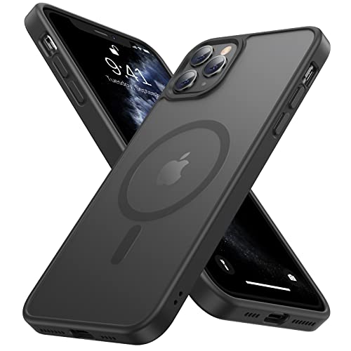 Noonin Strong Magnetic Case for iPhone 11 Pro Max，[Compatible with MagSafe] Protective Shockproof Cover Phone Case for iPhone 11 Pro Max 6.5" (Black)