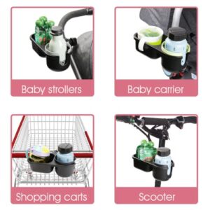 LUFFCABO Universal Stroller Accessories with Stroller Cup Holder and Stroller Tray to Hold Stroller Snack Catcher, 2 in 1 Stroller Tray Attachment (Green)