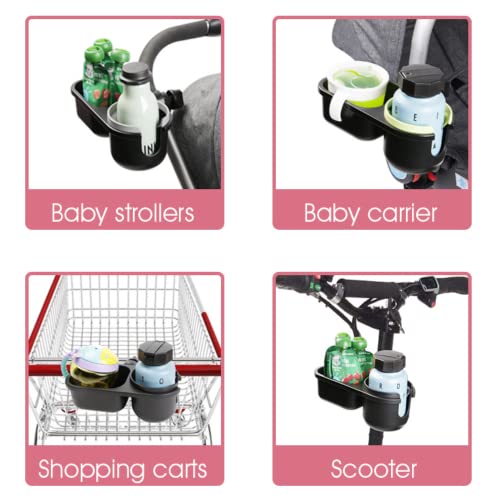 LUFFCABO Universal Stroller Accessories with Stroller Cup Holder and Stroller Tray to Hold Stroller Snack Catcher, 2 in 1 Stroller Tray Attachment (Green)