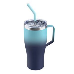 zenbo 32 oz insulated tumbler with handle lid and straw–keep drinks cold up to 24 hours-stainless steel vacuum insulated mug with handle – leak proof lid, dishwasher safe,fit in car cup holder